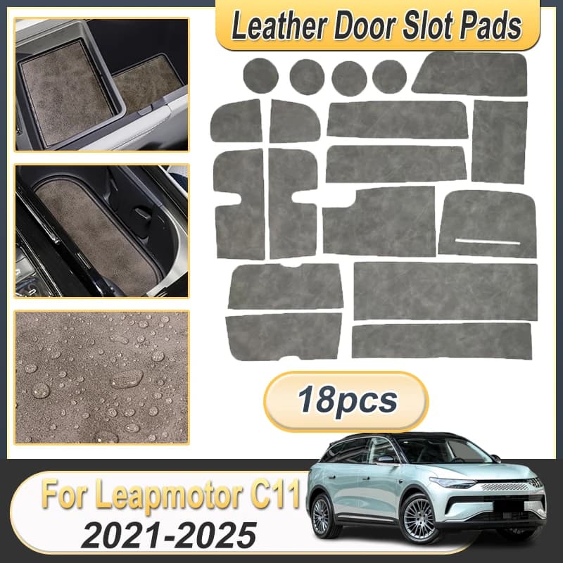 Sottobicchiere in pelle per Leapmotor C11 2021 2022 2023 2024 2025 Tappetino antiscivolo in pelle per porta Slot Pad Decorazione interna Accessorio