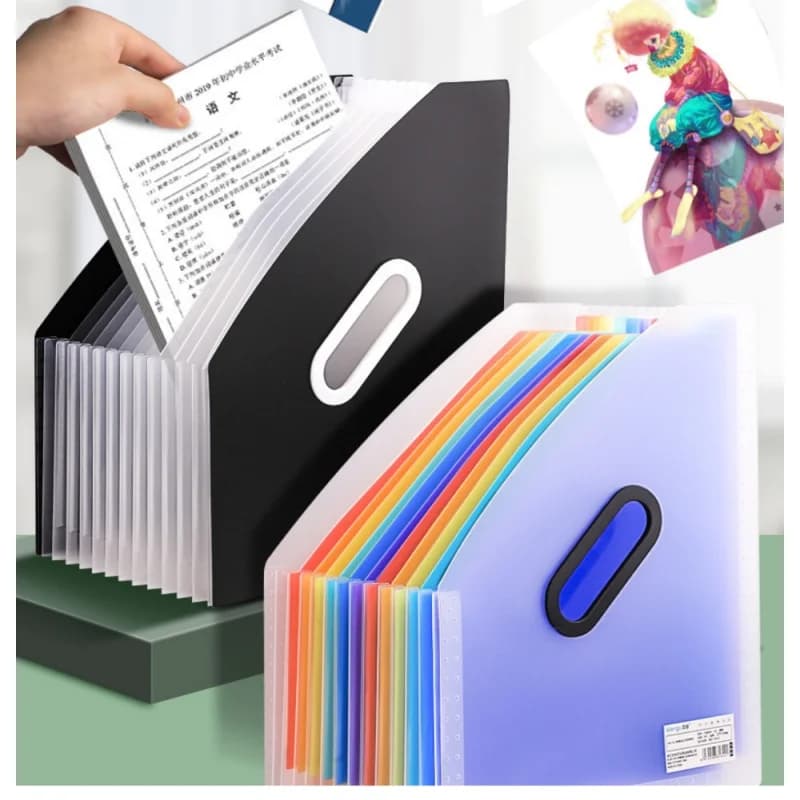 Cartella portatile verticale, borsa per organo espandibile, organizer per carta specifica per studenti multistrato, file per ufficio disponibili