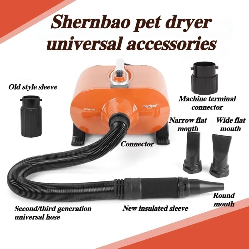 Shenbao Pet Hair Dryer Accessories: Pelo Ugello, Pipe Connector, Insulating Cotton Back Cover for Shenbao Dogs, Domestic Animal Products