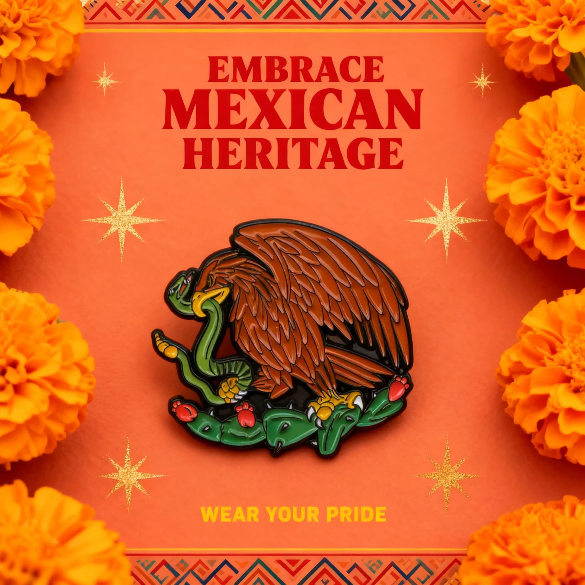 Mexican Eagle Enamel Pin Mexico Flag Badge Brooch for Women Men Backpack Lapel Jewelry Cosplay Accessories Gifts Toys