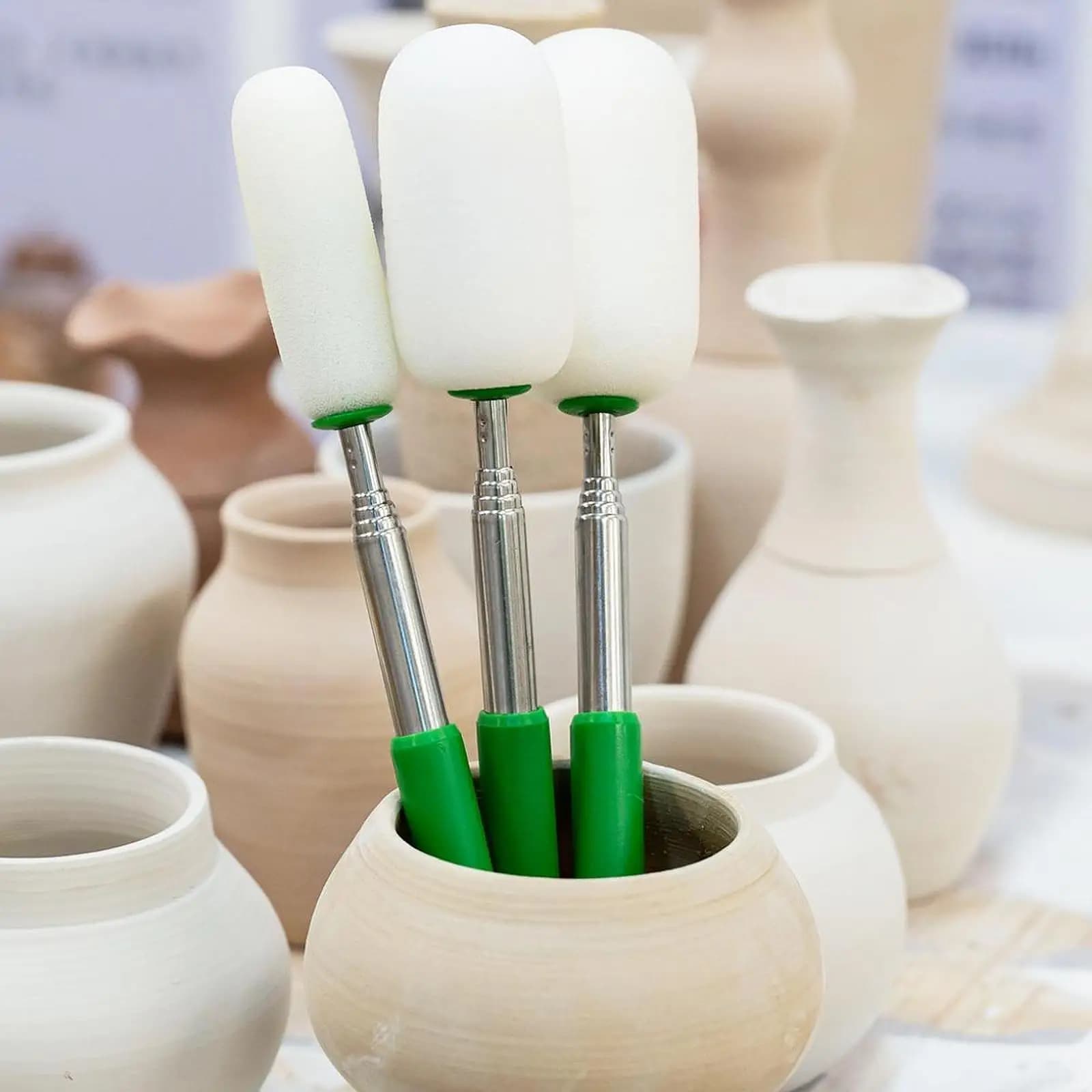 Strumento multifunzionale per modellare la ceramica in spugna telescopica per gli appassionati di ceramica alta o stretta, creazione fai da te, scolpire