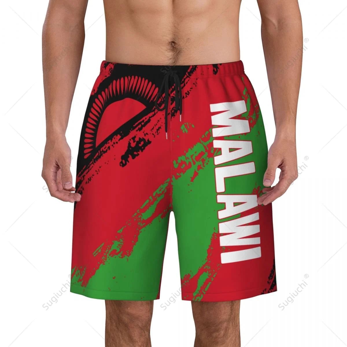Men's Malawi Flag Beach Pants Board Shorts Surfing Boys Soccer Cycling Swimwear Running Polyester
