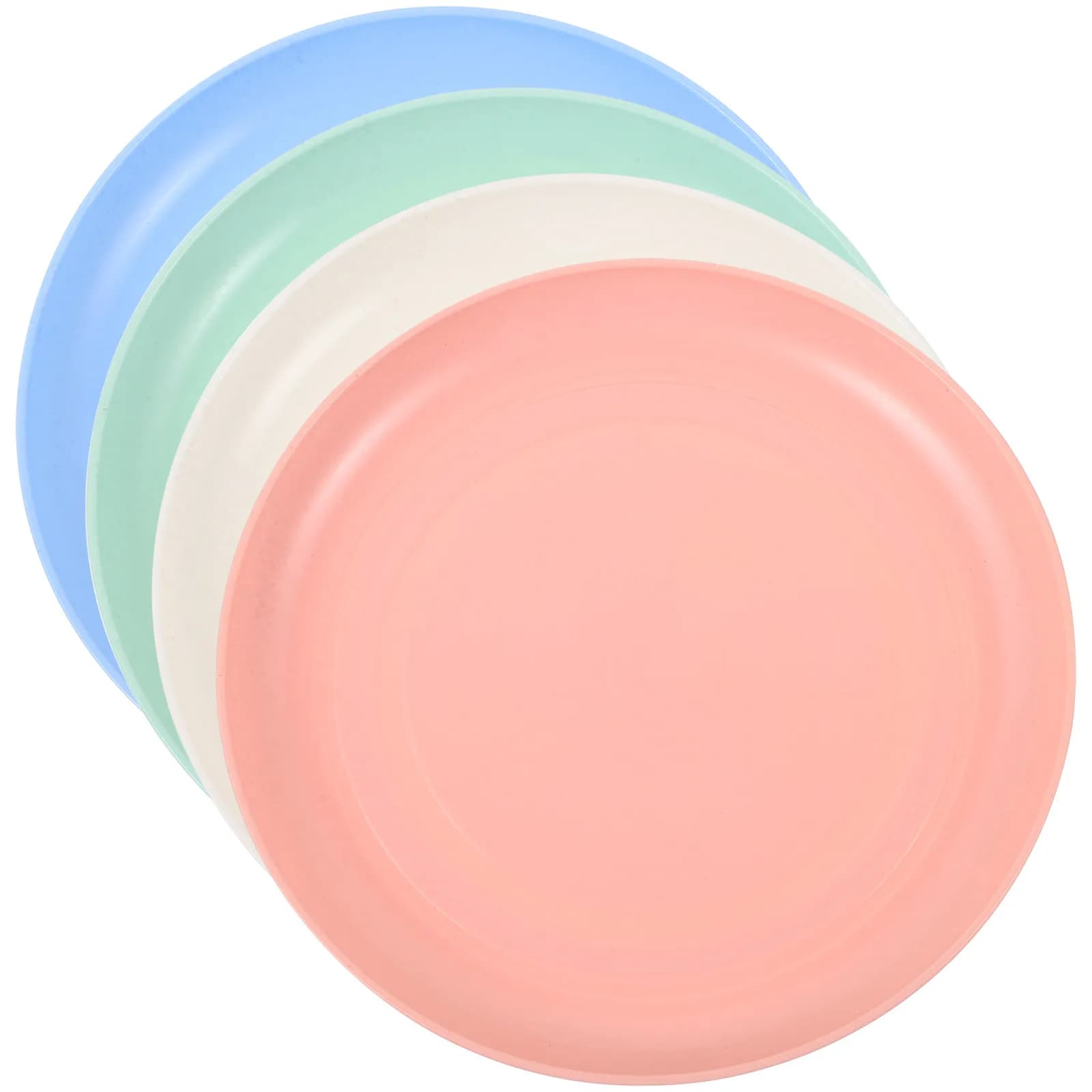 4 ciotole per cibo per gatti, piatti rotondi in plastica resistente, piatti piatti per gatti di piccola taglia, base antiscivolo, comode ciotole per animali domestici