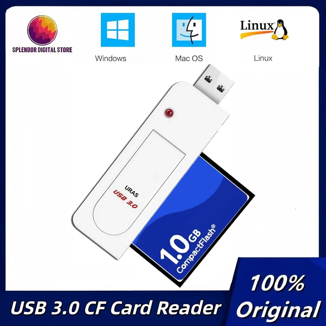 Lettore di schede CF USB 3.0 originale da 5 Gbps per fotocamera digitale CCD, visualizzatore di schede di memoria Compact Flash, adattatore per trasferimento dati