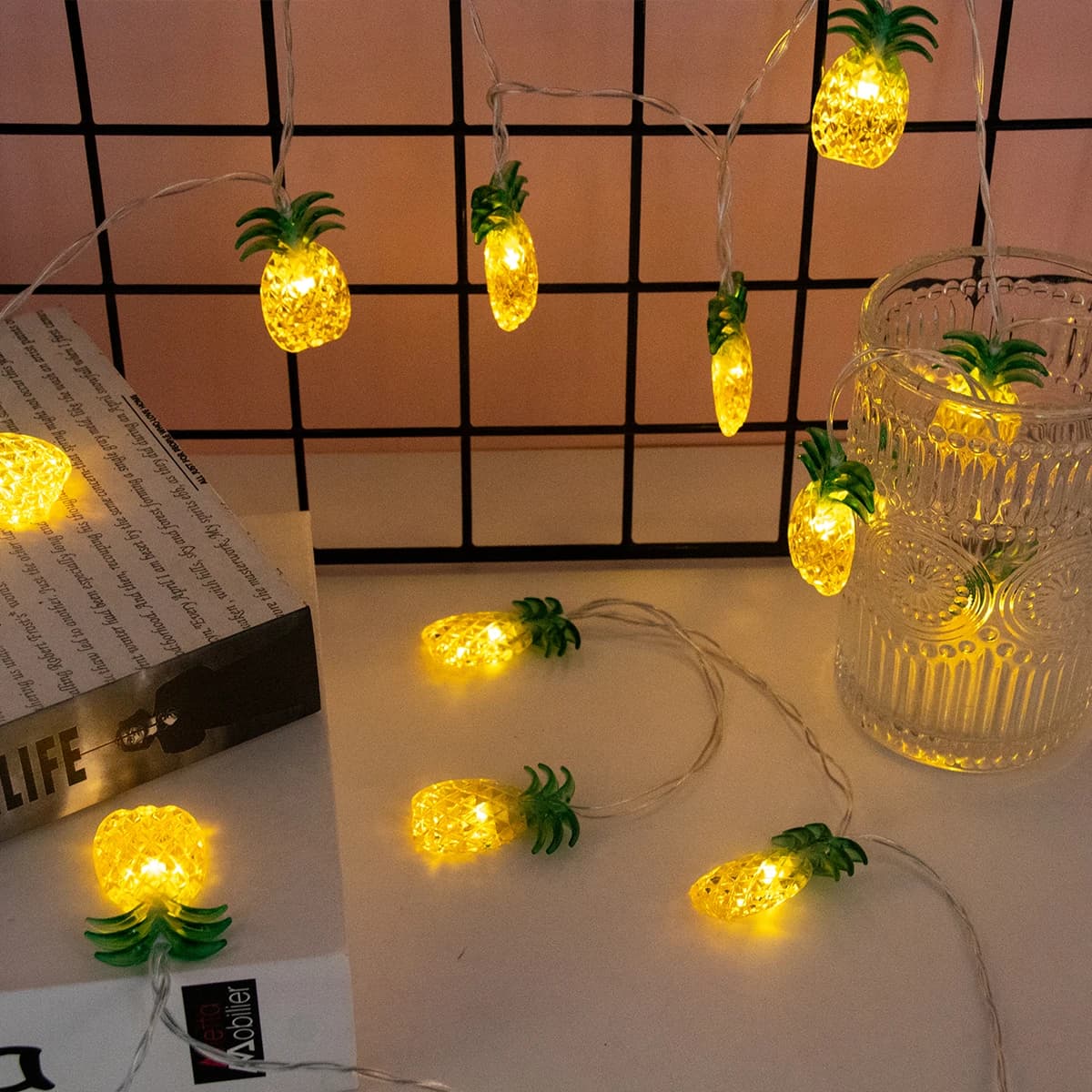 1.5M 10LED luci a forma di ananas albero di cocco Flamingo Fairy Light tema hawaiano decorazioni per la casa di compleanno di nozze