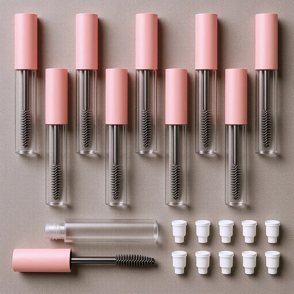 10 Pieces 10ml Vacuum Flavors, Fai-da-te Tubes for Mascara, Transparent Reusable Containers for Liquid Growth Eyelash, Lip Dispenser