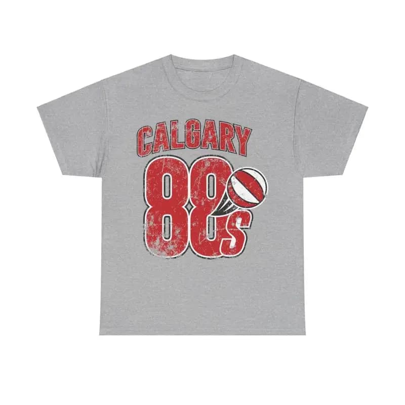 Maglietta della squadra di basket con logo rosso del Canada degli anni '88 di Calgary