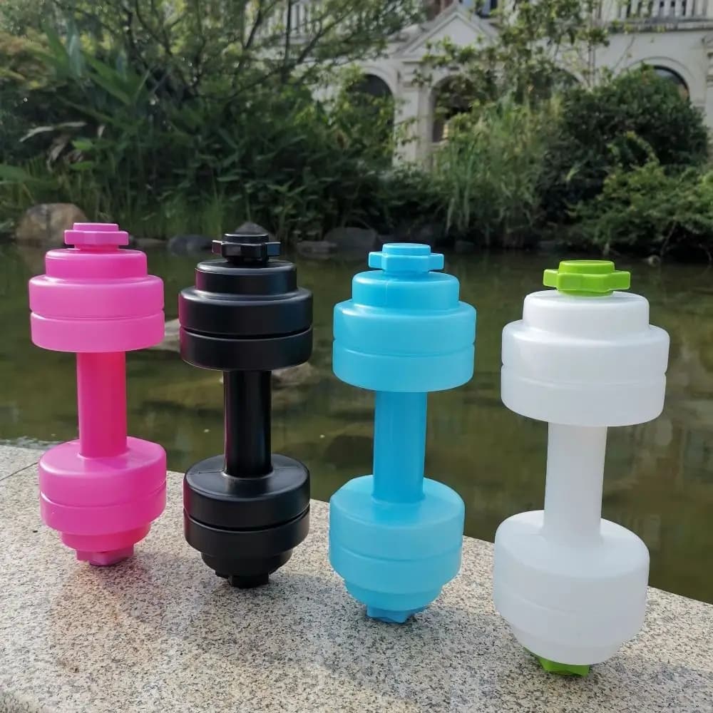 Comprehensive Max 1KG Dumbbell Water Cup 830ML Plastic Water-filled Dumbbells Creative Multifuntion Fitness Water Bottle School