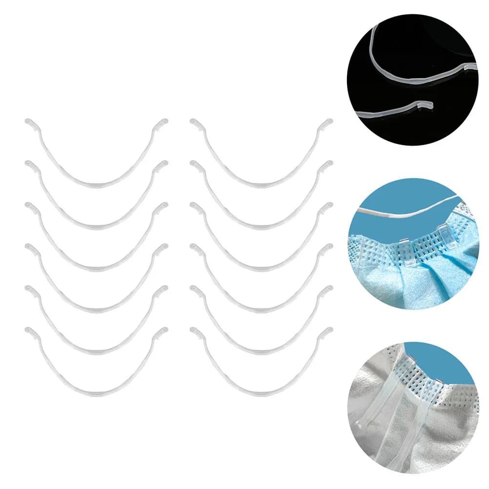 12 pieces of support straps for PP material facial masks, U-shaped breathable bracket, anti-slip design, suitable for all types of face