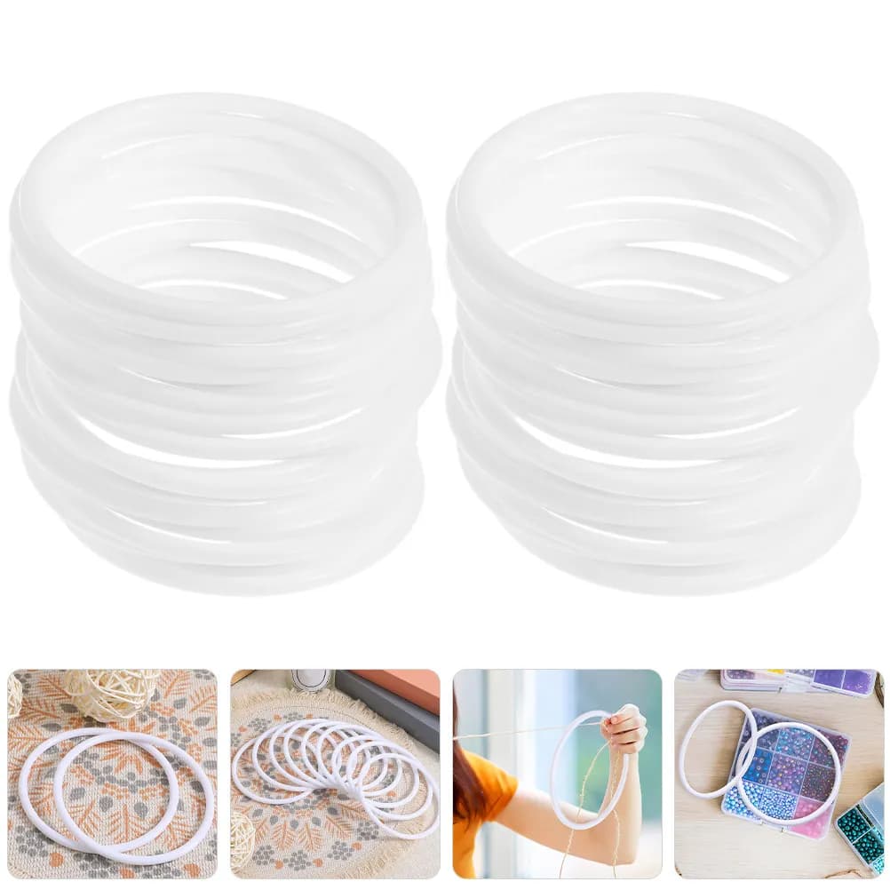 50Pcs Plastic Dreamcatcher Rings Smooth DIY Craft Hoops Floral Wreath Wedding Party Decoration Supplies Plastic Rings