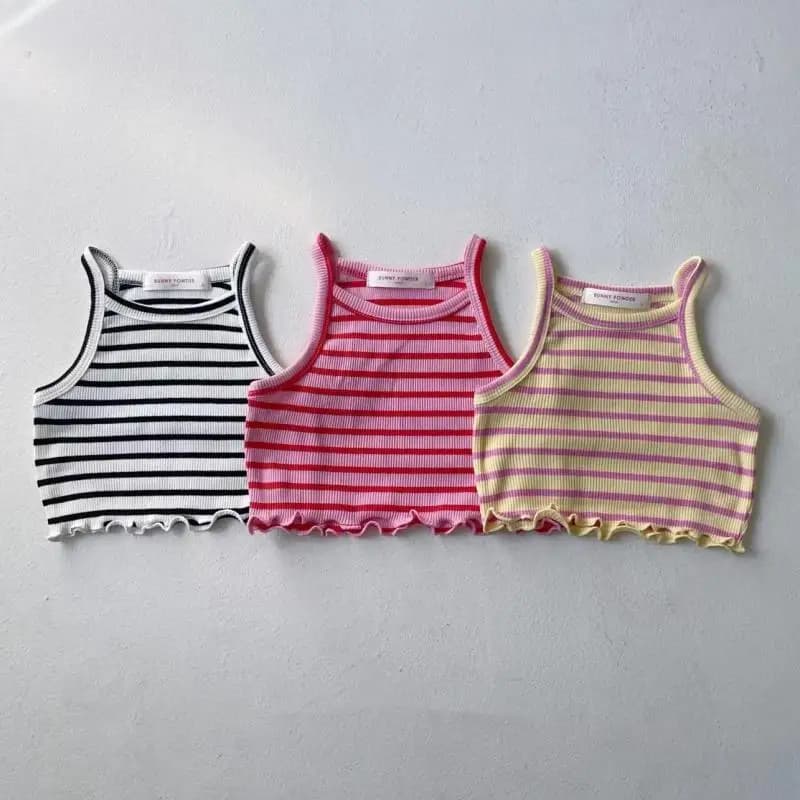 2025 Estate New Sweet Cute Girls Striped Sling Vest Bambini T-shirt senza maniche Neonata Casual Top Moda Abbigliamento per bambini