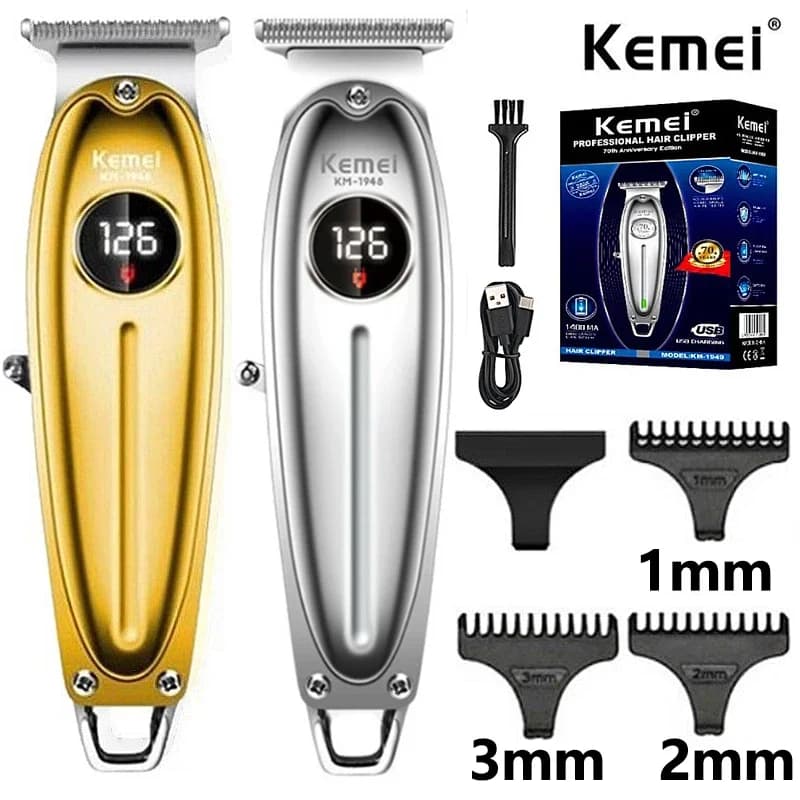 Kemei 1948 Barbiere Electric Housing Metal Haircuts for Men at Litio Lon Potent Barba Trimmer Finishing Machine