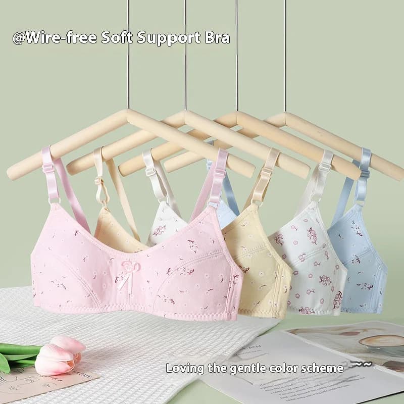Intimo per lo sviluppo in cotone da ragazza Studenti delle scuole medie e superiori senza fili Intimo reggiseno sottile e confortevole