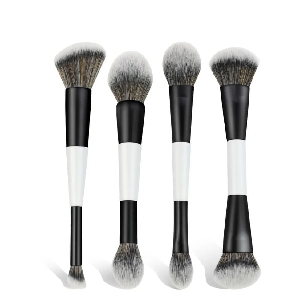 Pennello Doppia Punta F4 per Contorno Viso, Alta Copertura, Multiuso per Ombretto, Correttore, Cosmetici, Polvere e Blush