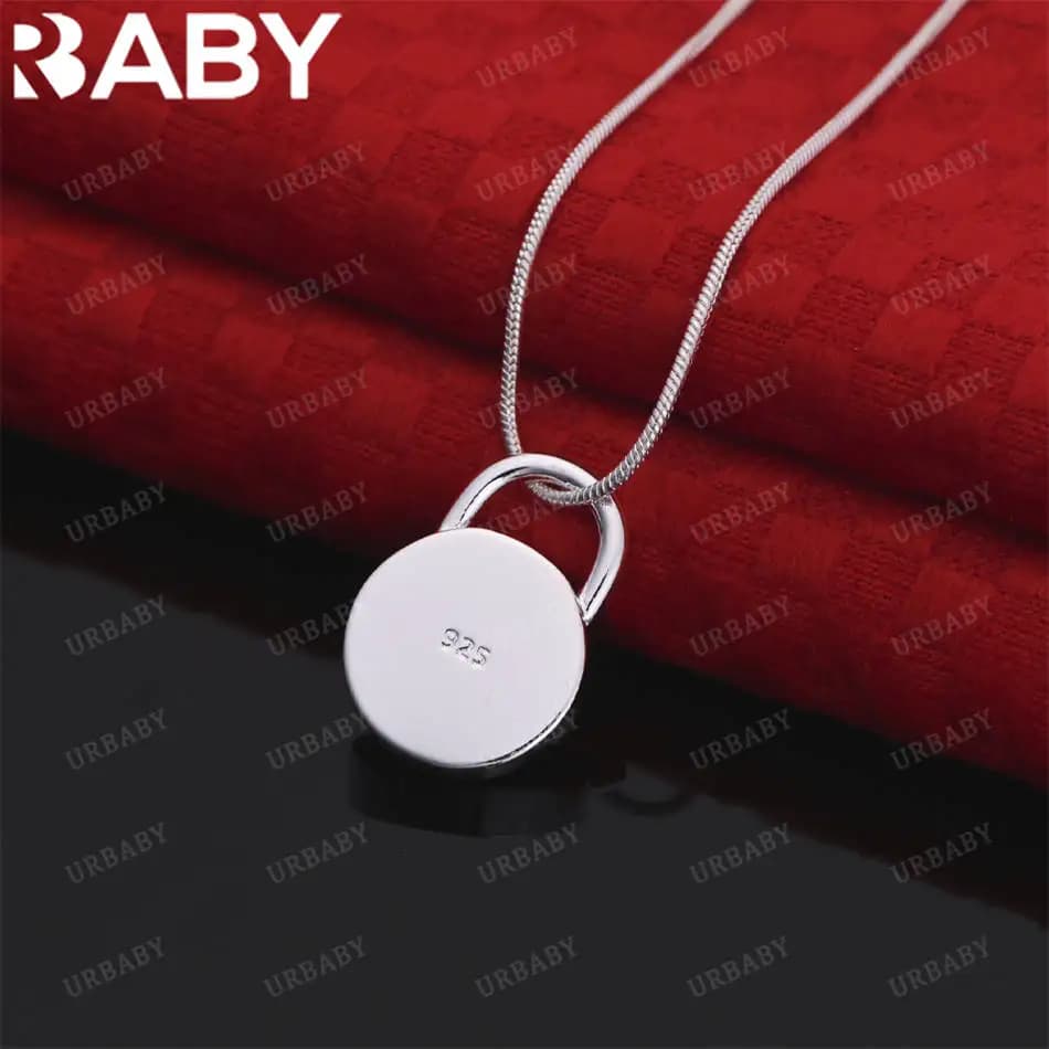 URBABY 40-75 centimetri 925 Sterling Silver Rotondo Blocco Collana con pendente Per Le Donne di Fascino di Tendenza Regali Di Compleanno Del Partito di Moda Gioielleria Raffinata