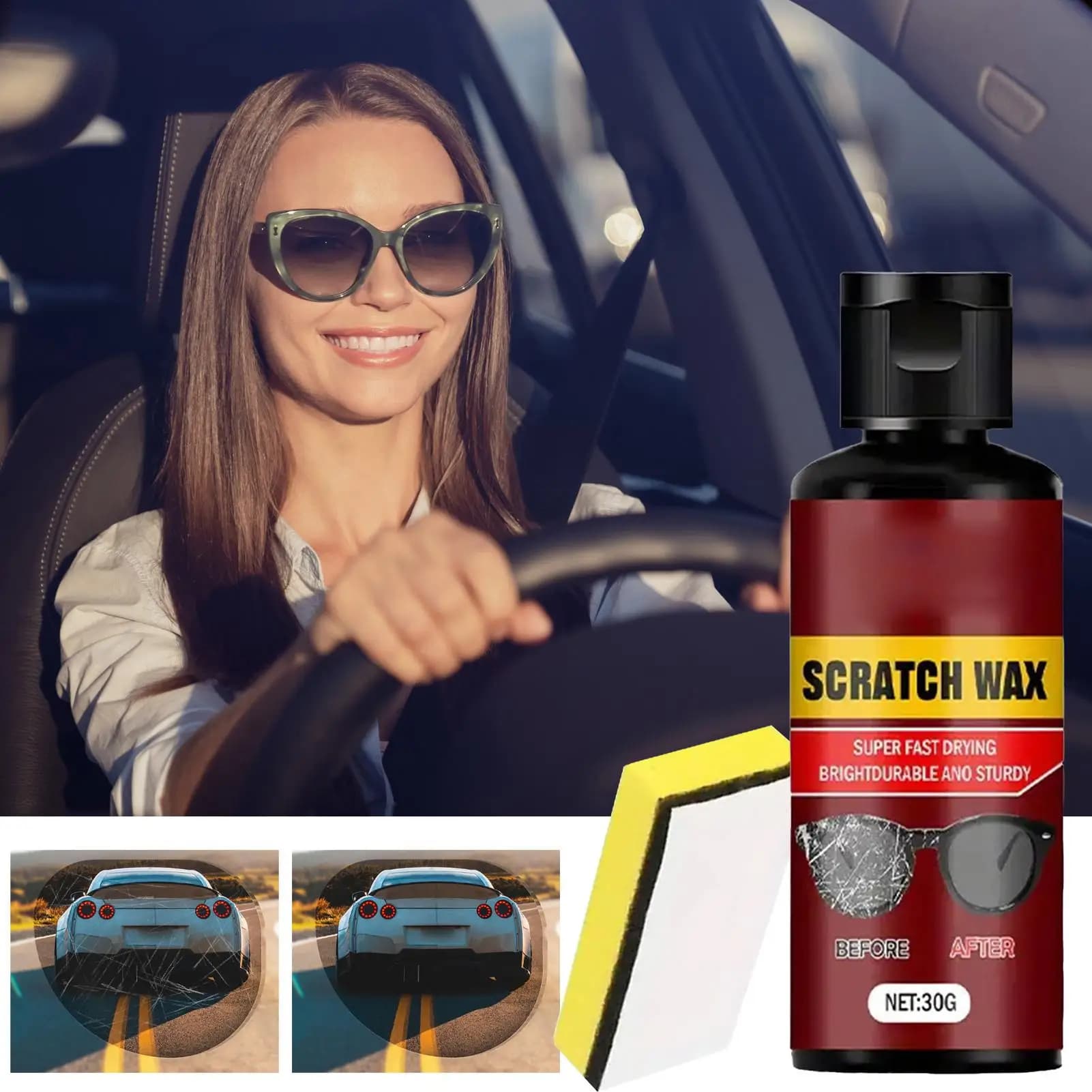Liquido Riparatore Graffi per Lenti e Parabrezza, Detergente Delicato per Occhiali e Vetri Auto