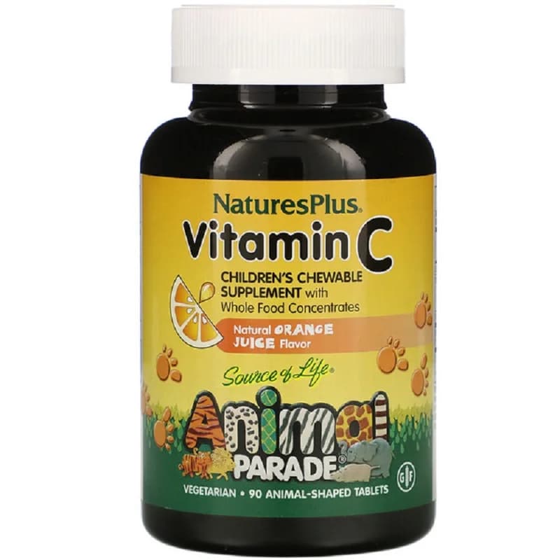 Chewable tablets for children vitamin C - Nutritional supplement to fruit taste for immune system support Healthcare for children