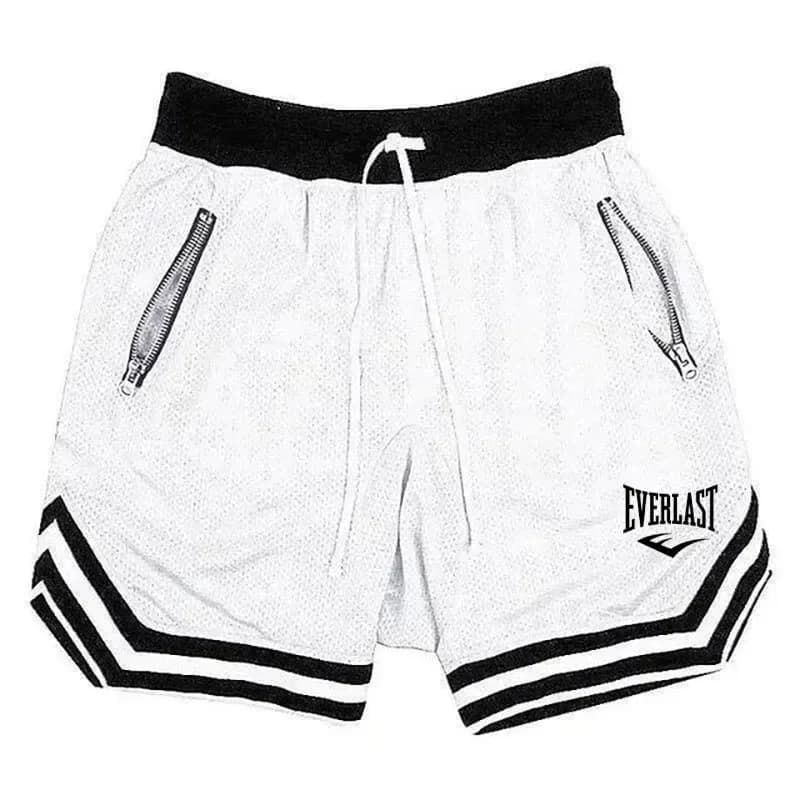 EVERLAST Fitness Sports basketball shorts for men, summer, casual, wide, breathable, mesh, fashionable, hip hop style.