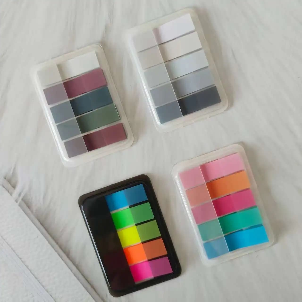 100-400 Fogli di Etichette Indice Trasparenti Colorate e Note Adesive, Blocchetti Memo Creativi Autoadesivi per Ufficio e Scuola