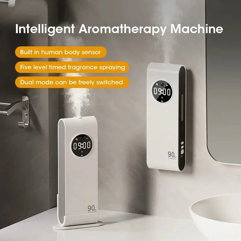 Diffusore Automatico di Oli Essenziali con Sensore, Luce Notturna Aromaterapica, Macchina per Fragranze Domestiche per Migliorare l'Umore e il Relax
