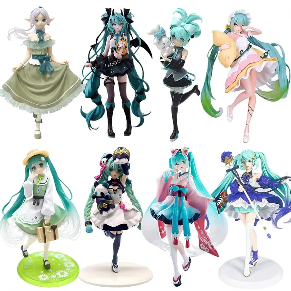Action Figure Anime Hatsune Miku: Serie Postura in Piedi e Postura Seduta - Modellino Carino in PVC, Giocattoli da Collezione per Scrivania, Regali