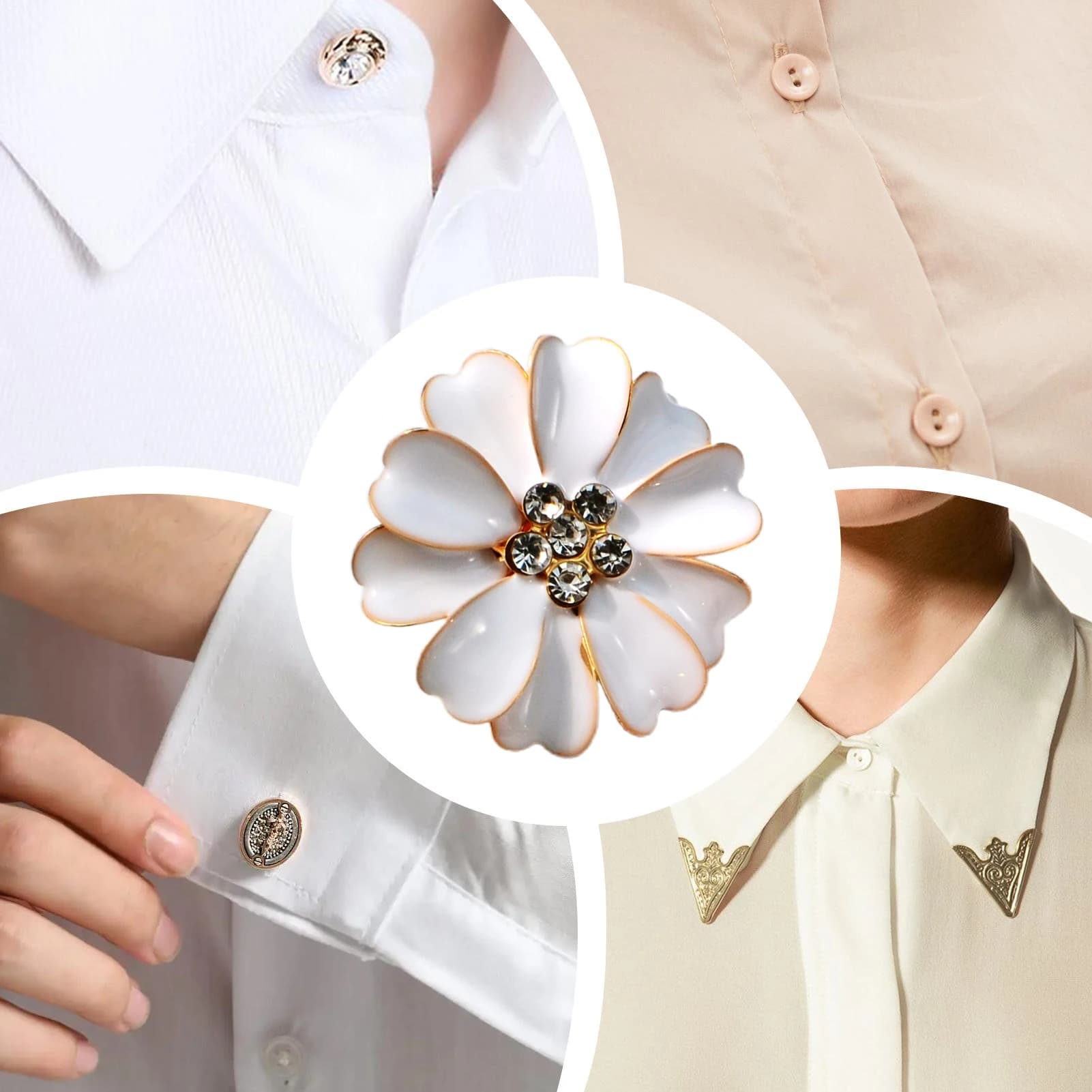 Copri bottoni fai-da-te Decorazione a forma di fiore con strass per jeans Camicia Camicetta Abbigliamento Cucito Accessori moda Decorazione in tessuto