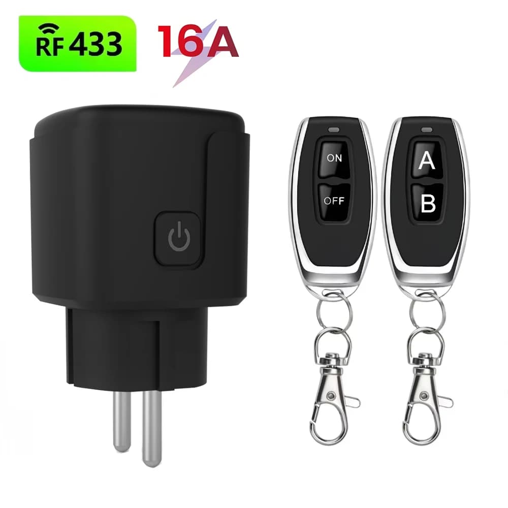Presa Intelligente Wireless con Telecomando 220V 4000W 16A, Spina Universale EU FR, Interruttore ON/OFF per Illuminazione