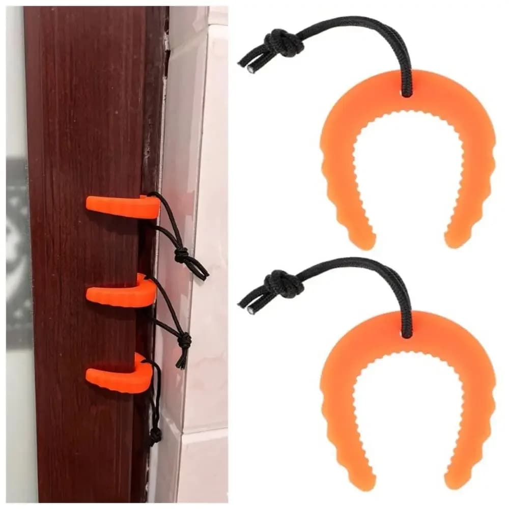 Fermaporta a C di Sicurezza con Corda (2 Pezzi), Protezione Anti-Pizzicamento per Mani e Dita, Blocco Silenzioso Anti-Collisione per Porte da Camera