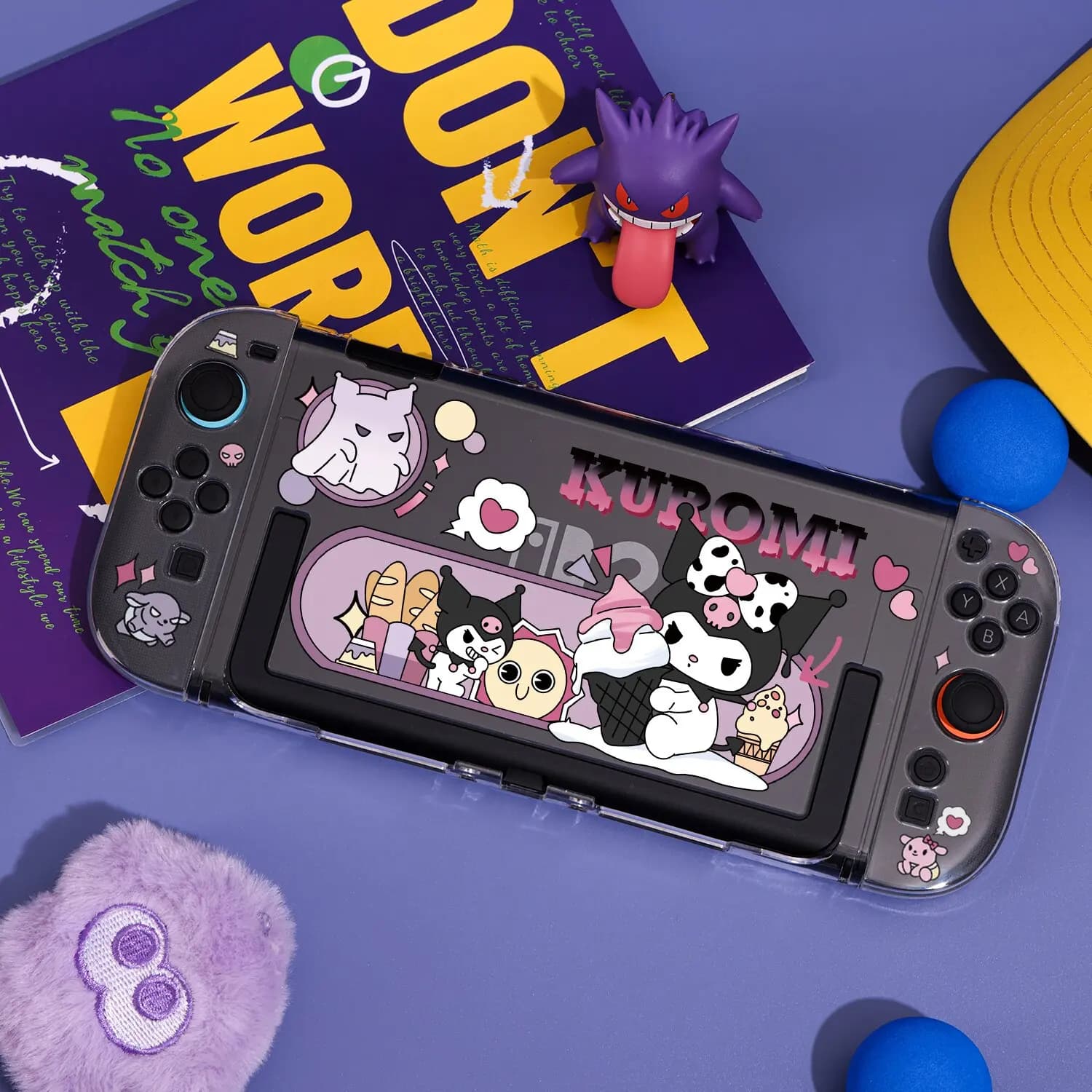 Kawaii Sanrio Kuromi Clear Protective Case for Nintendo Switch 2 OLED Console Hard Cases Dockable Joy-Con Controllers Soft Shell