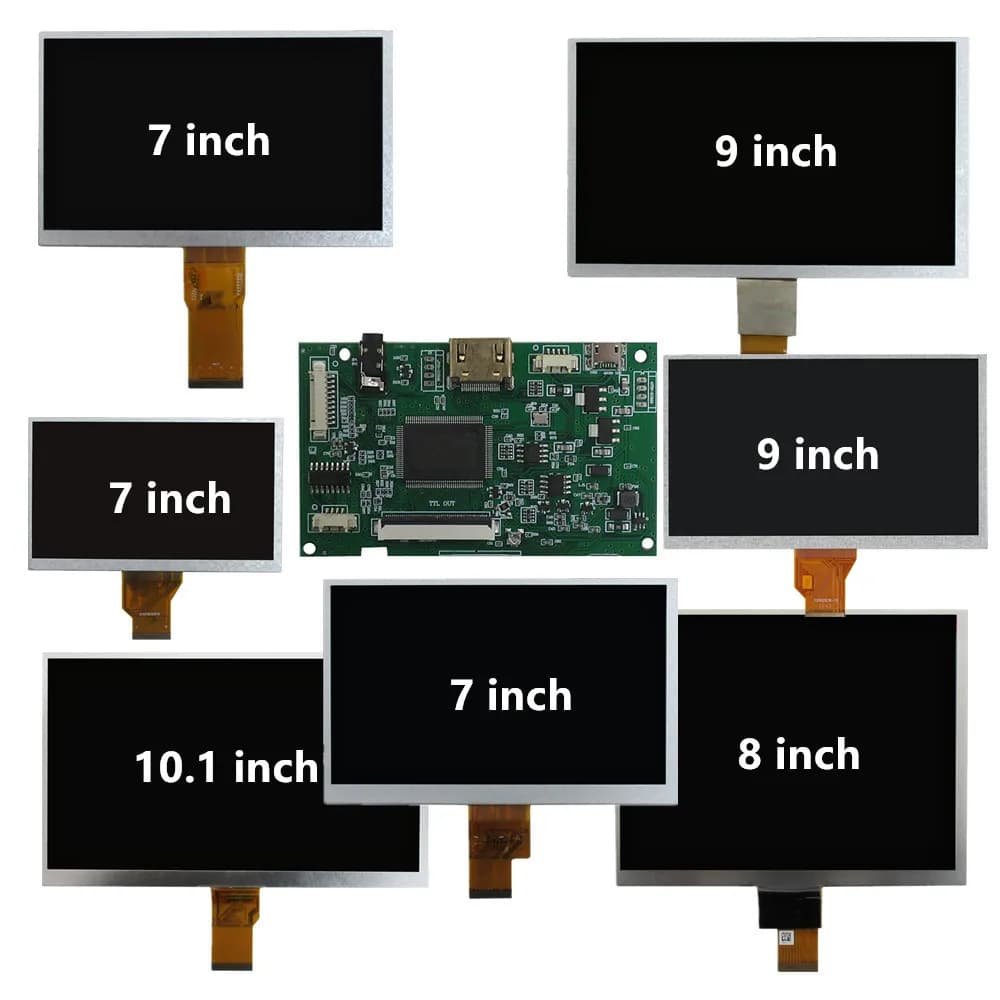 7/8/9/10.1 Display LCD Scheda driver di controllo audio compatibile HDMI per mini computer con monitor portatile Banana/Raspberry Pi