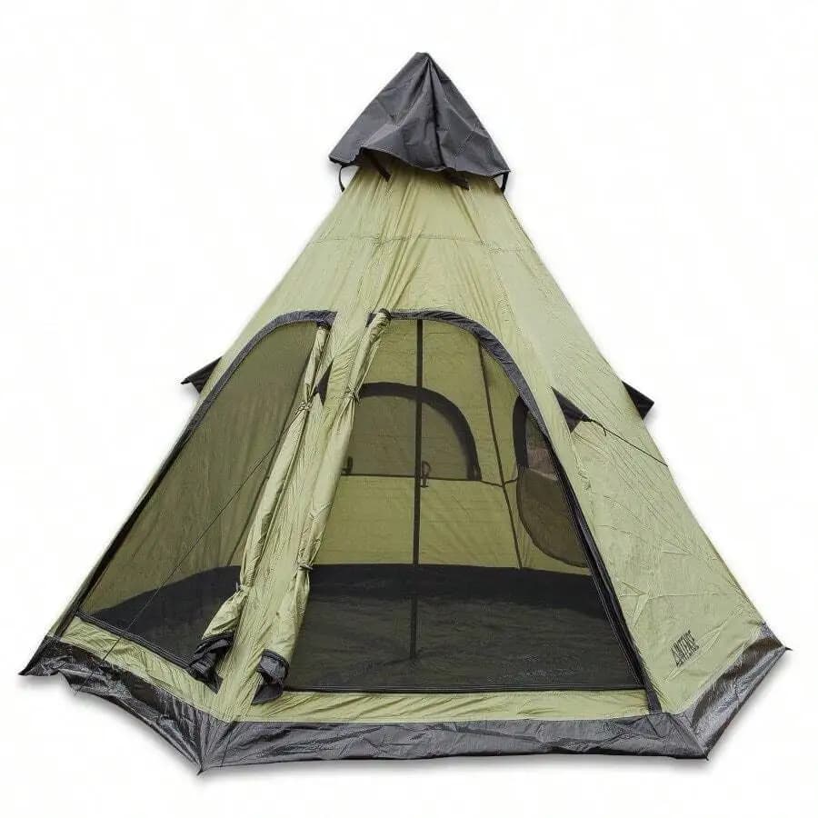 Teepee Camping Tent For Adults Outdoor Family Shelter With Carry Bag