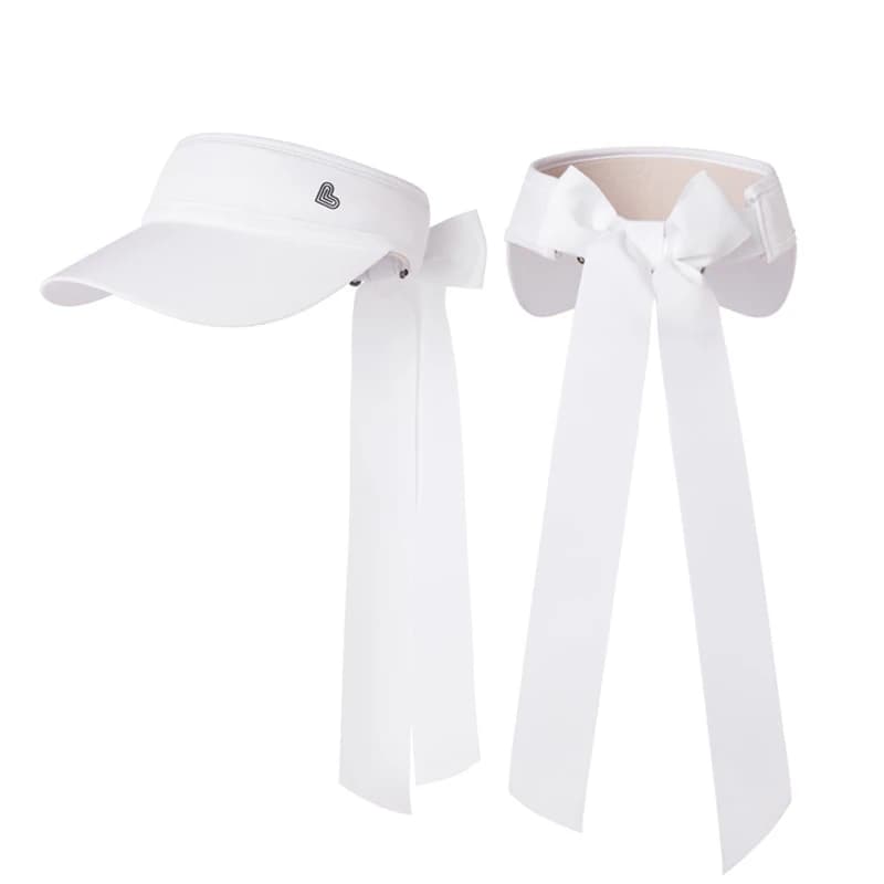 Love Golf Visor Hat Women Topless Sports Sun Visor Ladies Anti-UV Big Brim Baseball Cap Adjustable Golf Tennis Caps with Bow