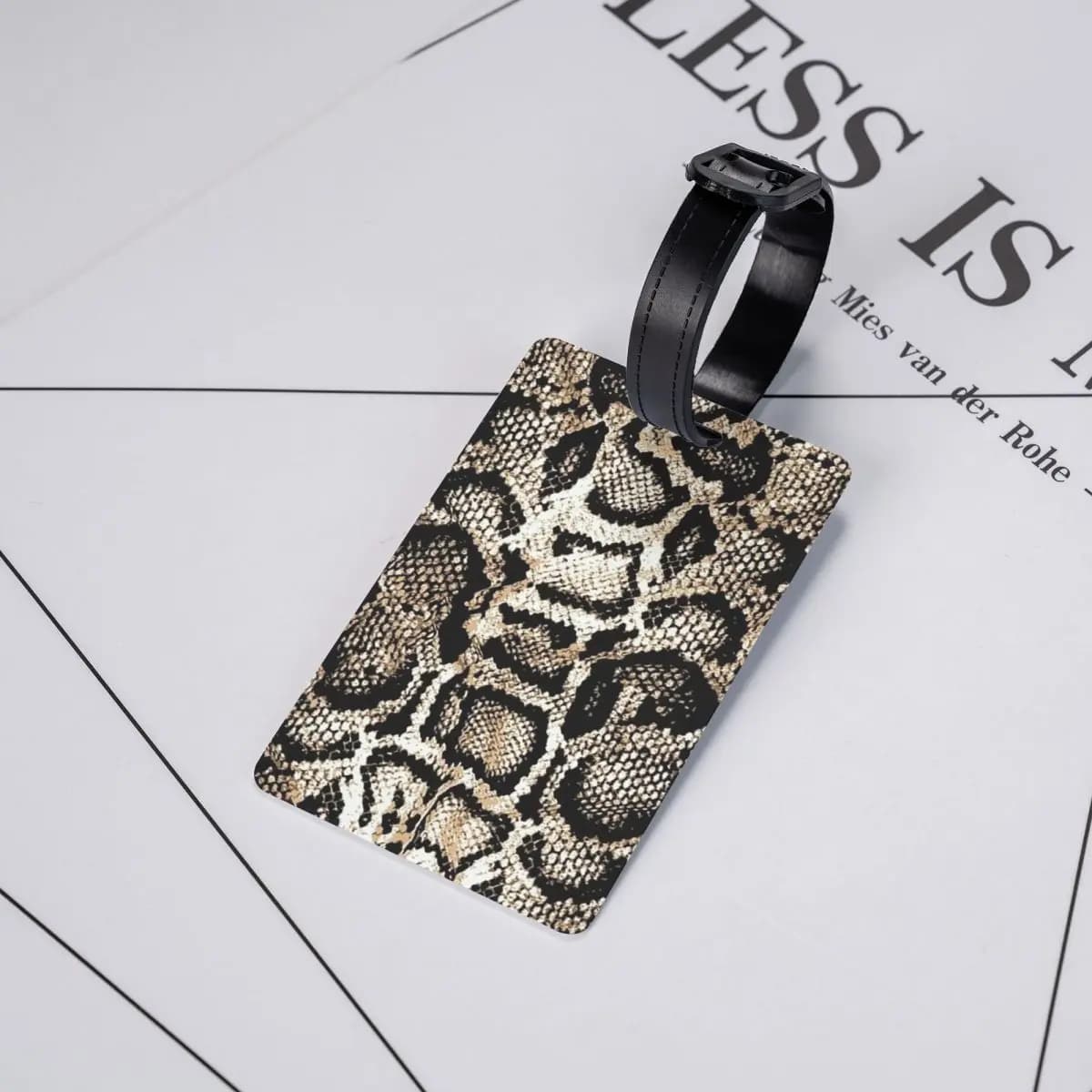 Etichette per Bagagli in Pelle di Serpente, Accessori per Valigie, Targhette per Bagagli da Viaggio, Porta Etichette con Nome e Indirizzo