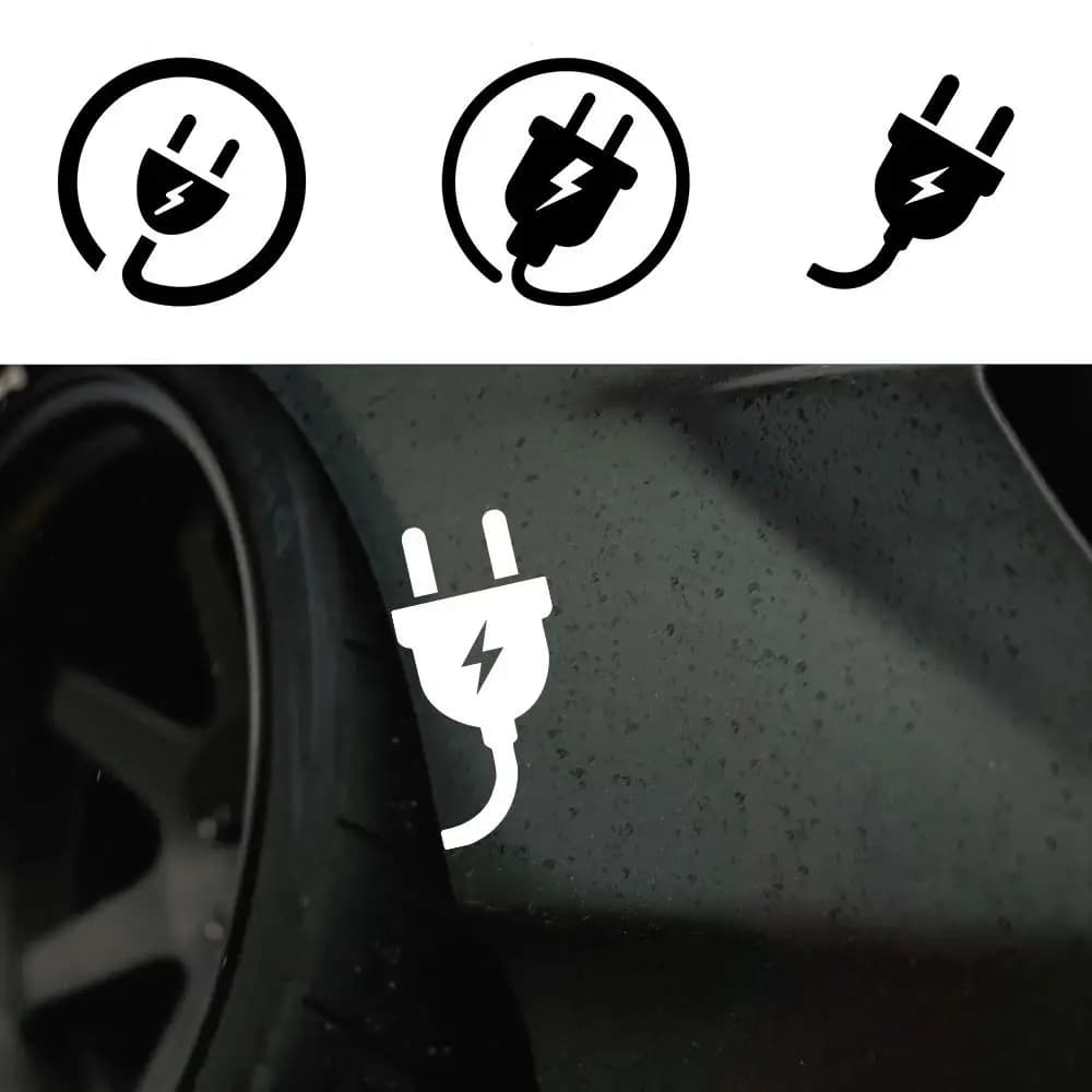 1 adesivo in vinile impermeabile con connettore Lightning per auto, moto, casco, laptop, bici, decorazione.