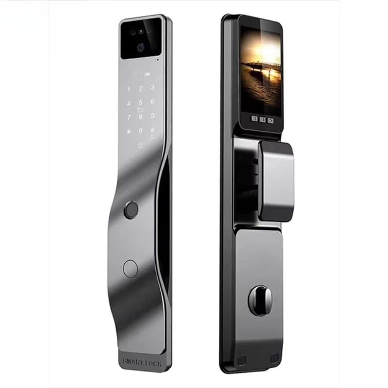 Tuya WiFi 3D Riconoscimento facciale Serratura intelligente in alluminio Password Sblocco APP Controllo remoto Serratura intelligente con telecamera di sicurezza