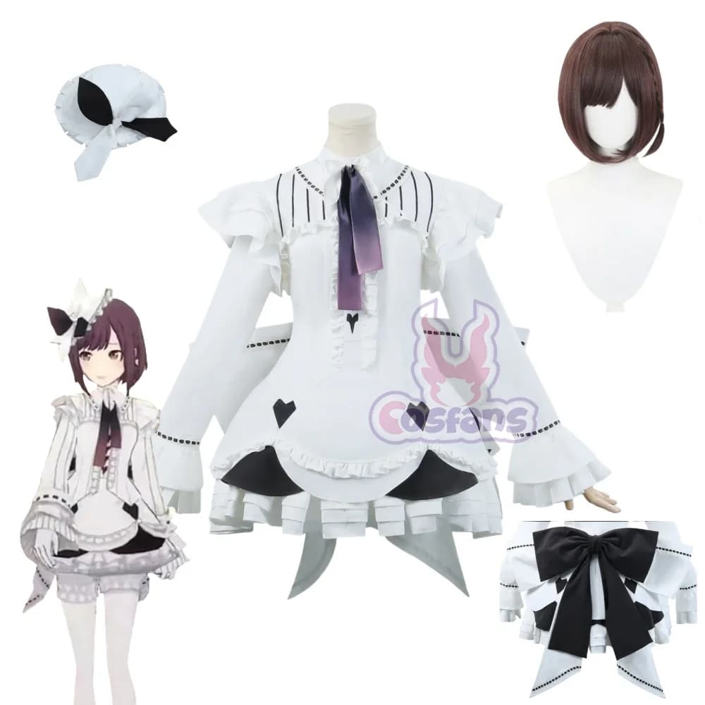 25-ji Nightcord PJSK 5th Cosplay Shinonome Ena Costume Cosplay Parrucca Abito bianco Cappello Donna Halloween Gioco di ruolo Gioco Personalizzato