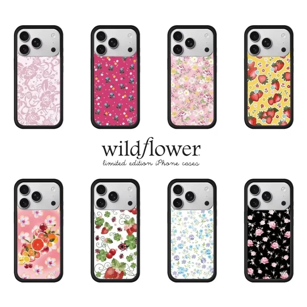Wildflower ins strawberry Phone Case for iPhone 17 15 14 11 12 13 16 Pro Max Plus Y2K wf Fashion bloom Cover ‌