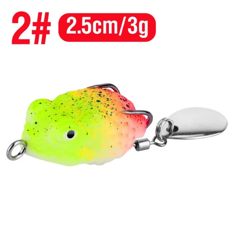 Esca per rana da pesca in metallo PVC resistente 2,5 cm 3 g 10 colori Rana in gomma Esca per basso realistica
