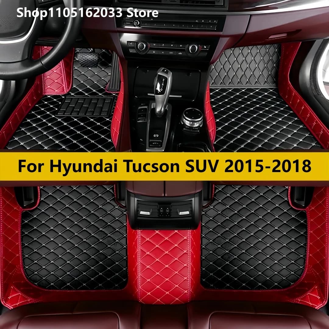 Personalized Car Mats for Beijing-Hyundai Tucson SUV 2015 2016 2017 2018 Car Mats Vehicle Car Mats Full Leather Car Mats