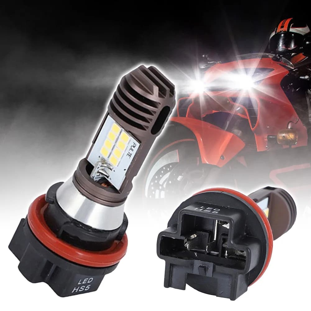 1/2Pcs White LED HS5 Headlight Bulb Headlight Lamp For Honda PCX125 PCX150 Suzuki King Quad 300 400 500 700 Universal Motorcycle