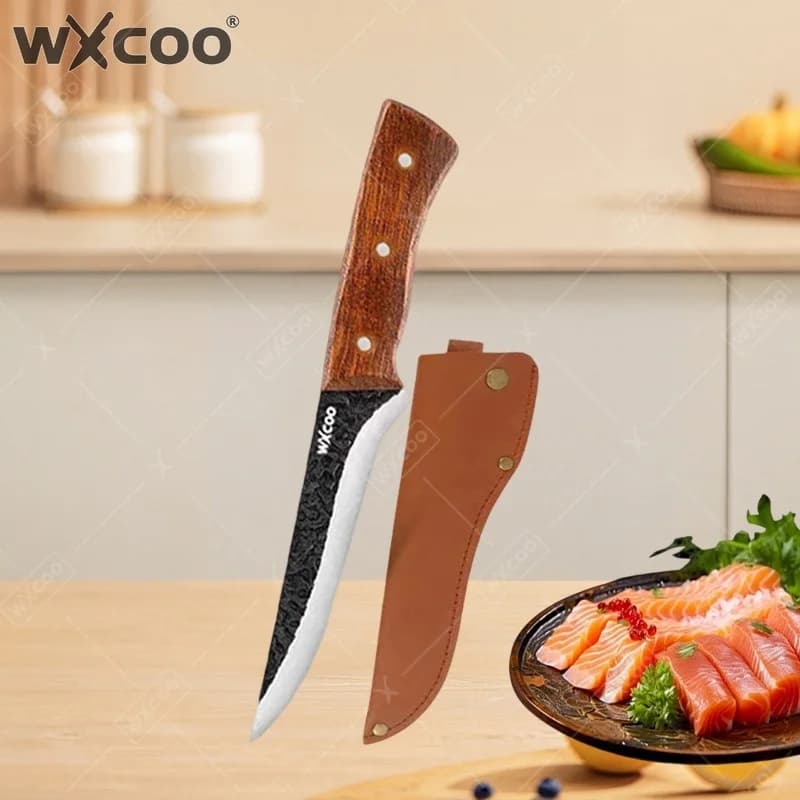 WXCOO Coltello Professionale Forgiato per Disossare, Mannaia da Carne Multiuso, Coltello da Chef da Cucina in Acciaio Inossidabile, Utensili da Cucina