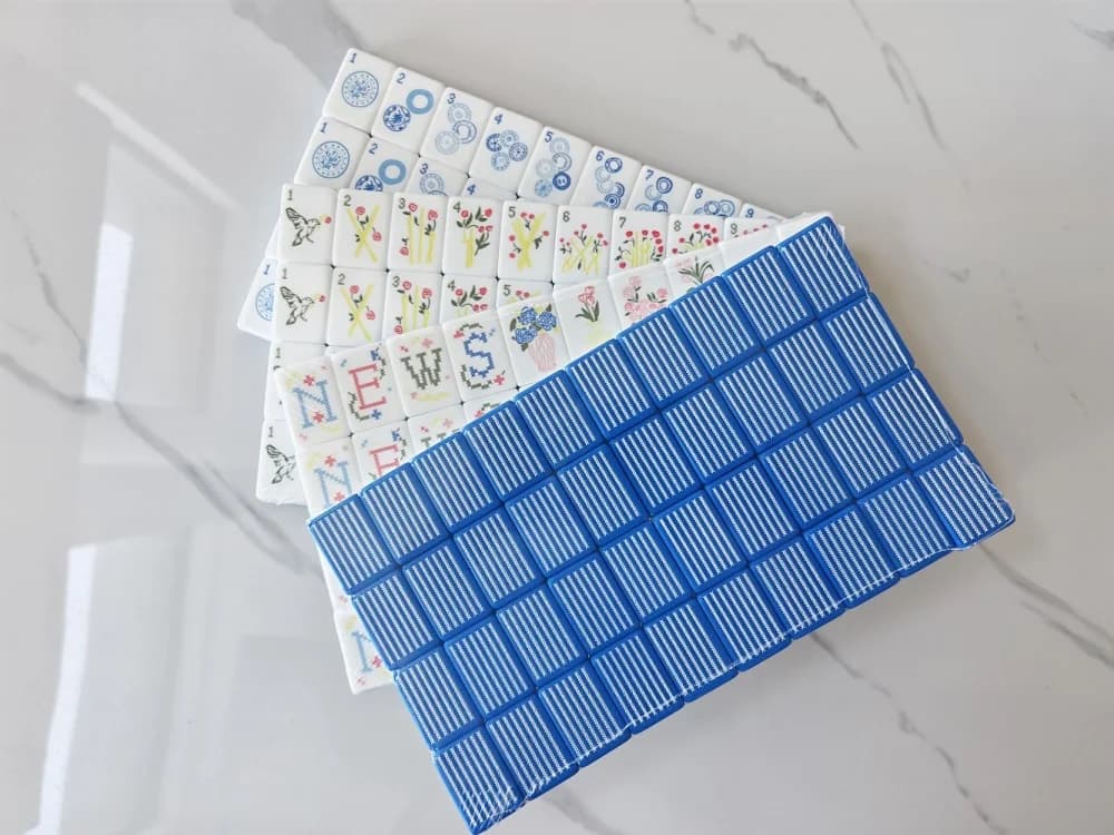 Set di Mahjong Americano in Acrilico a 3 Strati, 160 Pezzi, Tessere Intagliate alla Moda, Gioco d'Intrattenimento per Casa