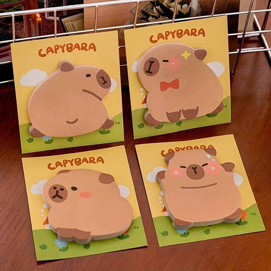 1pc Sticky Notes Cartoon Capybara Sticky Notes Self-adhesive Memo Pad To Do List Planner Sticker Notepad Stationery Supply