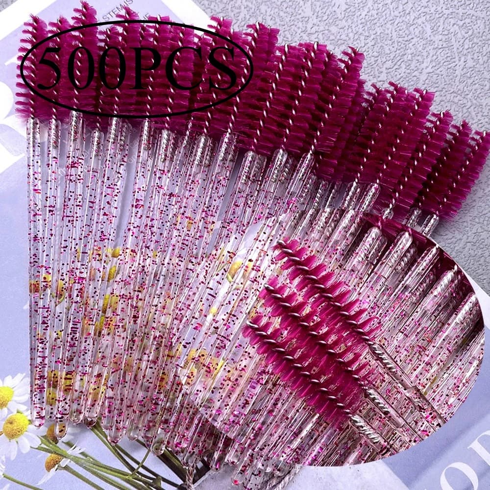 500 pieces crystal eyelash brush extension eyelashes sticks for mascara applicator for eyebrow makeup professional beauty tool