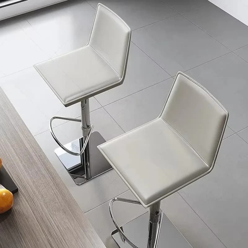 Bar Stools with Adjustable Back in Height, Brown, Stainless Steel, Luxurious and Minimalists, Reliable, Home Furniture