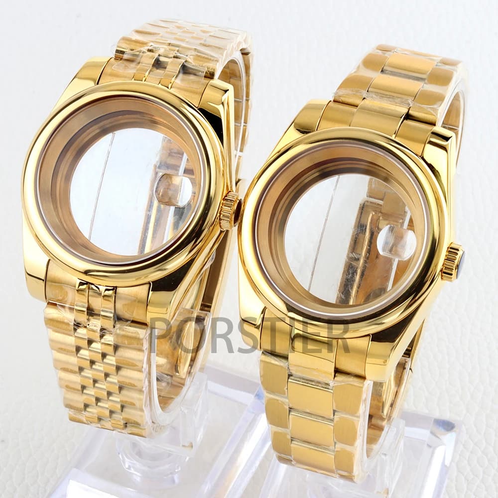 Watch Case 36/39mm Nh35 Stainless Steel with Sapphire Glass for Automatic Movement DATEJUST NH35 NH36, Dial 28.5mm, Jubilee/Oyster Bracelet