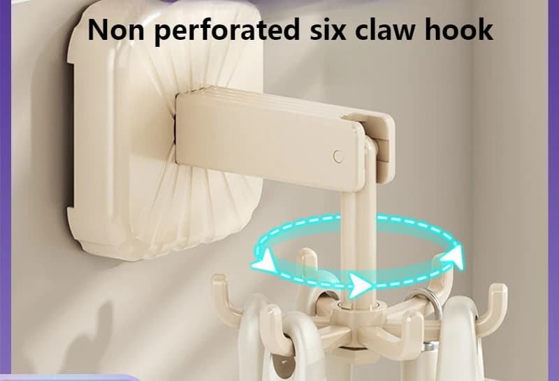 Gancio a ventosa a parete Cremagliera da cucina multifunzionale Spatola rotante senza perforazione Gancio per cucchiaio