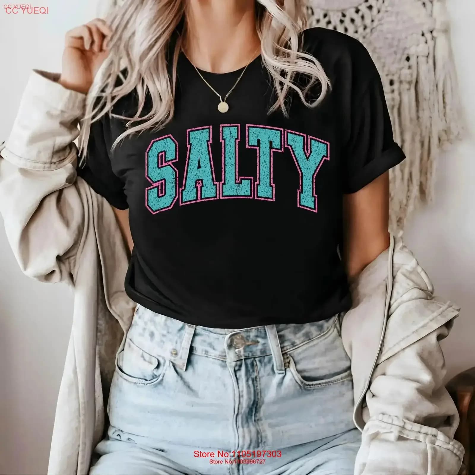 T-shirt salata Trendy Beach Summer Vacation Abiti carini per le donne vintage lavato allungato Versatile streetwear Grafica unisex