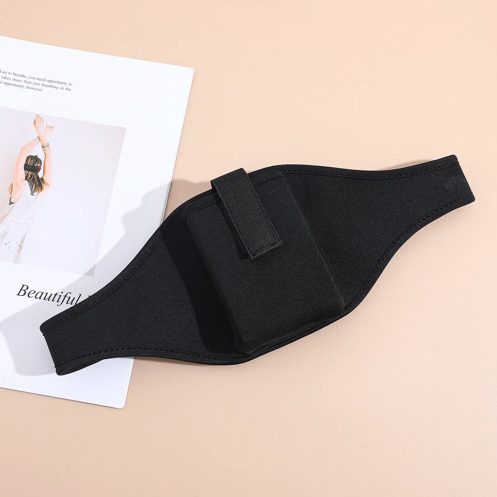 Cintura porta microfono fitness regolabile in neoprene con fibbia, marsupio da corsa per cellulare