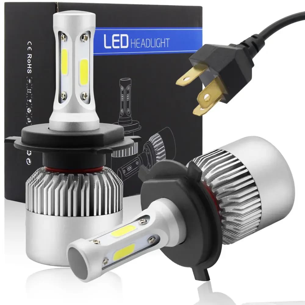 Due pezzi LED H1 H3 H7 H4 H13 H11 9004 880 9007 Auto S2 Lampadine per fari auto 72W 8000LM 6500K per gamma di illuminazione da 9V a 36V 200M